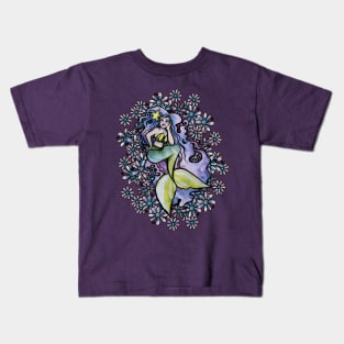 Cute Mermaid Flower Bed Kids T-Shirt